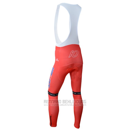 2014 Fahrradbekleidung Katusha Wei und Rot Trikot Langarm und Tragerhose